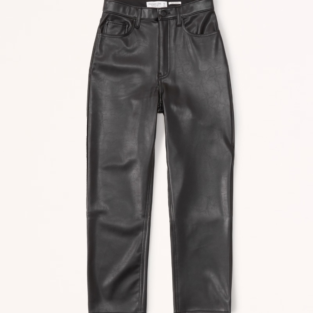Vegan Leather Ankle Straight Pant